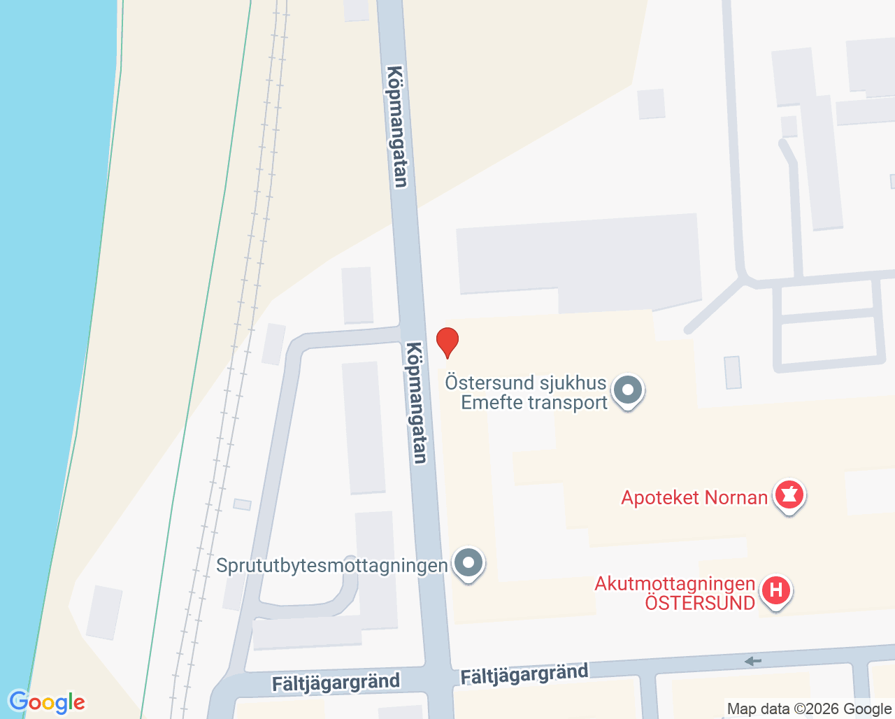 Karta till Öppenvård beroende, Östersund