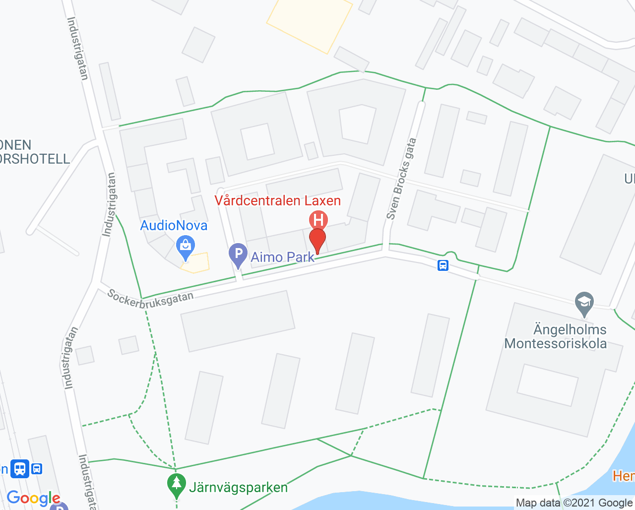 Karta till Barnavårdscentralen Laxen, Ängelholm