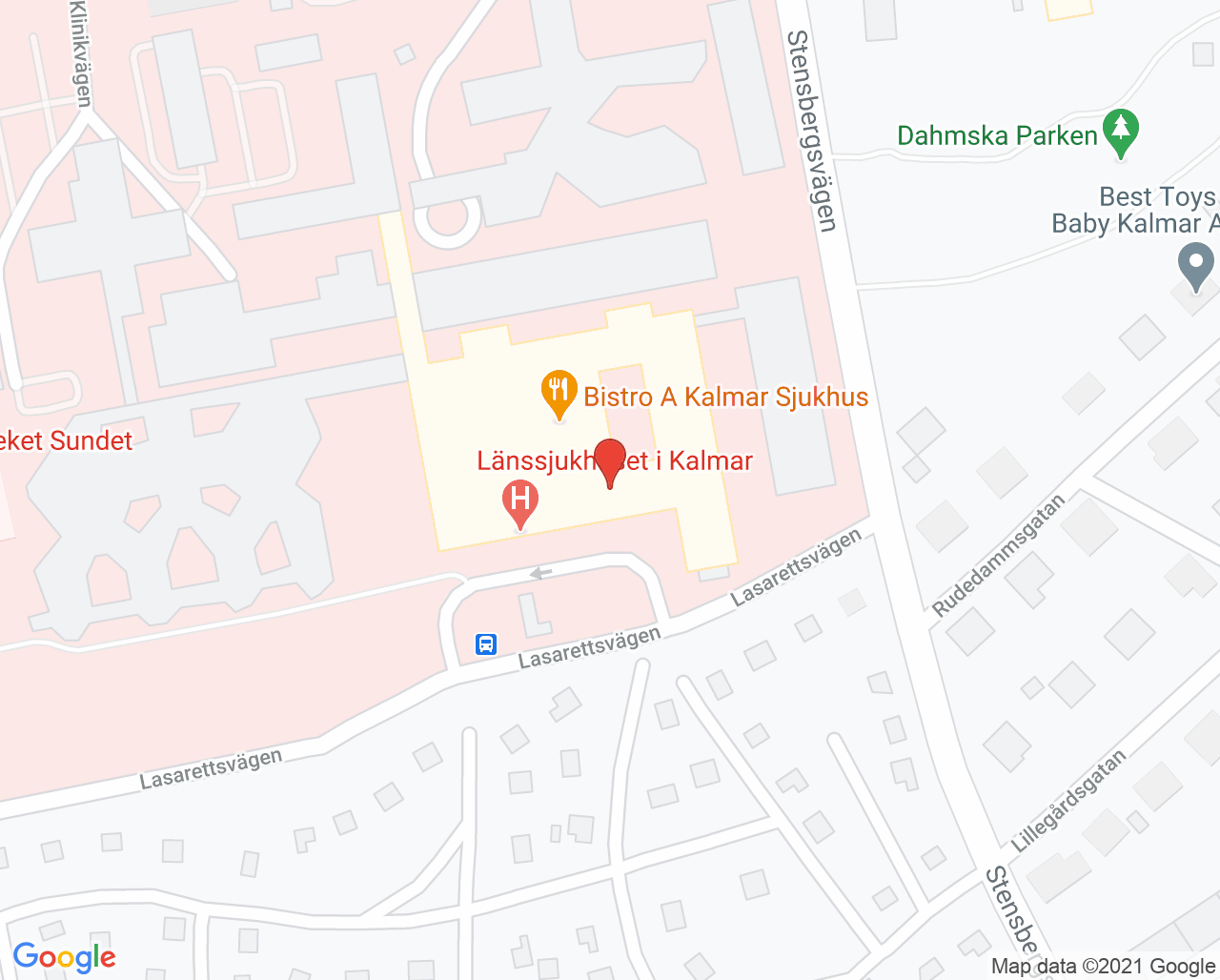 Karta till Blodcentralen Kalmar