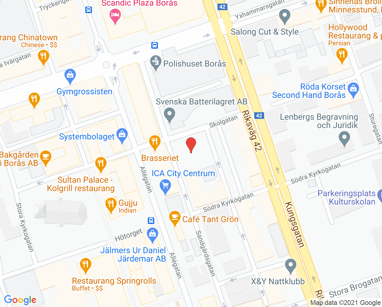 Karta till Närhälsan Heimdal vårdcentral, Borås