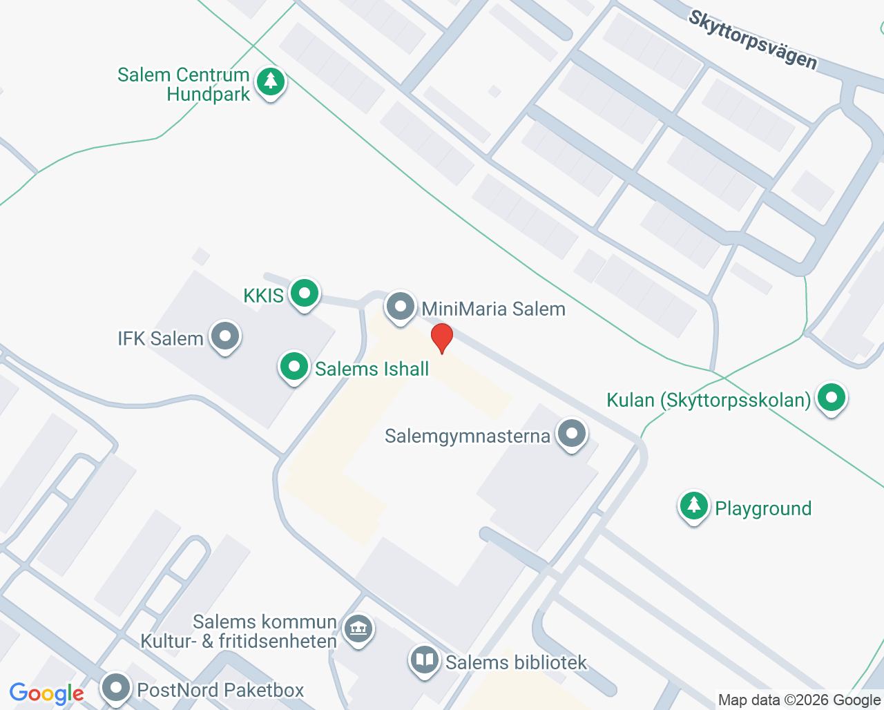 Karta till Maria Ungdom Mini-Maria Salem, Beroendecentrum Stockholm