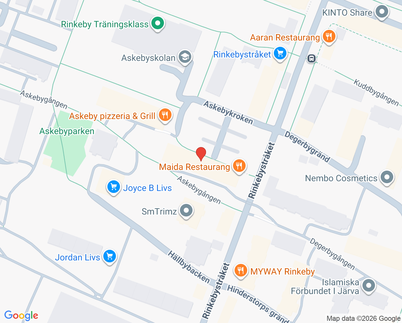 Karta till Maria Ungdom Mini-Maria Järva