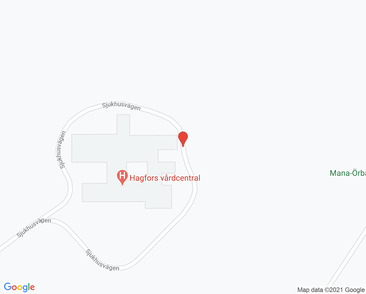 Karta till Hudsjukvårdens behandlingsmottagning Hagfors