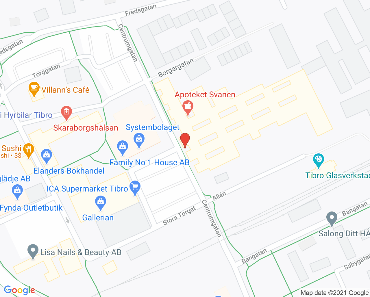 Karta till Folktandvården Tibro, Tibro