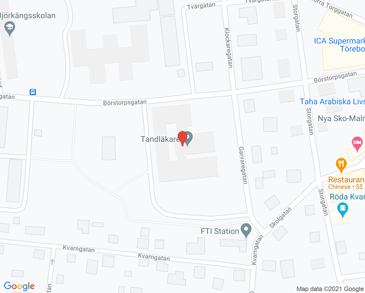 Karta till Folktandvården Töreboda, Töreboda