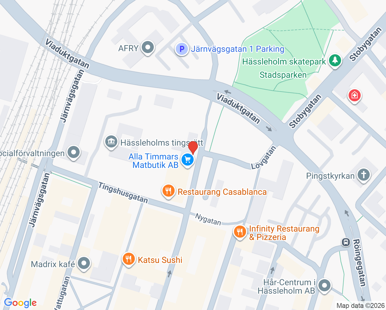 Karta till Leende Tandvård, Hässleholm
