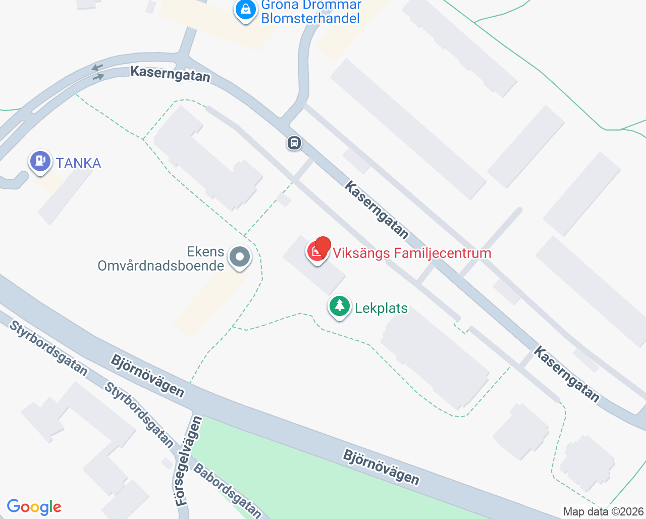 Karta till Viksäng Samtalsmottagning, Västerås