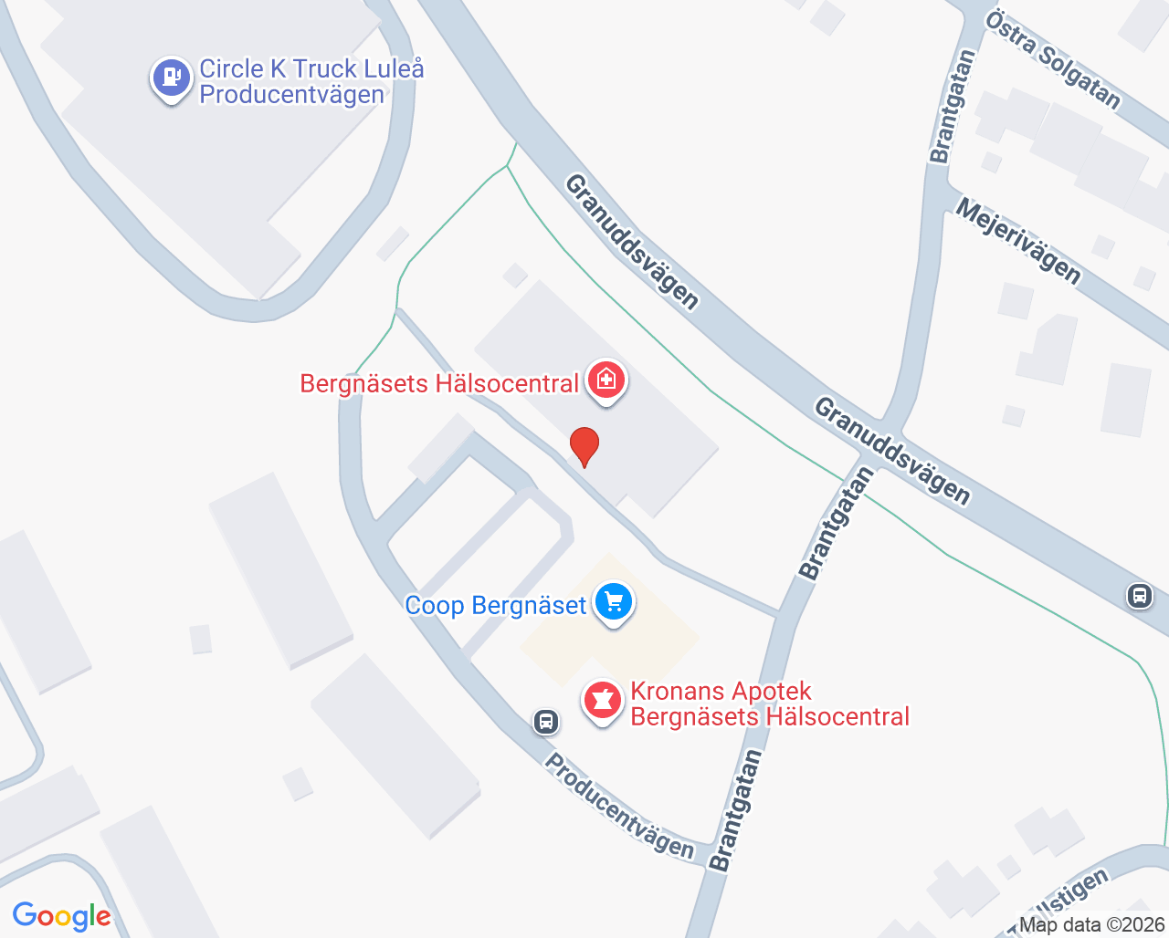 Karta till Bergnäsets hälsocentral