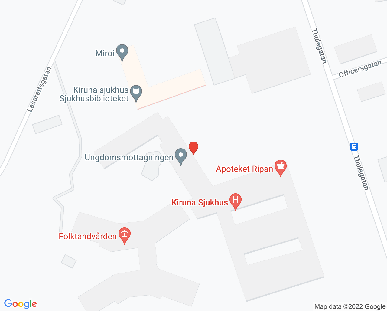 Karta till Folktandvården Kiruna