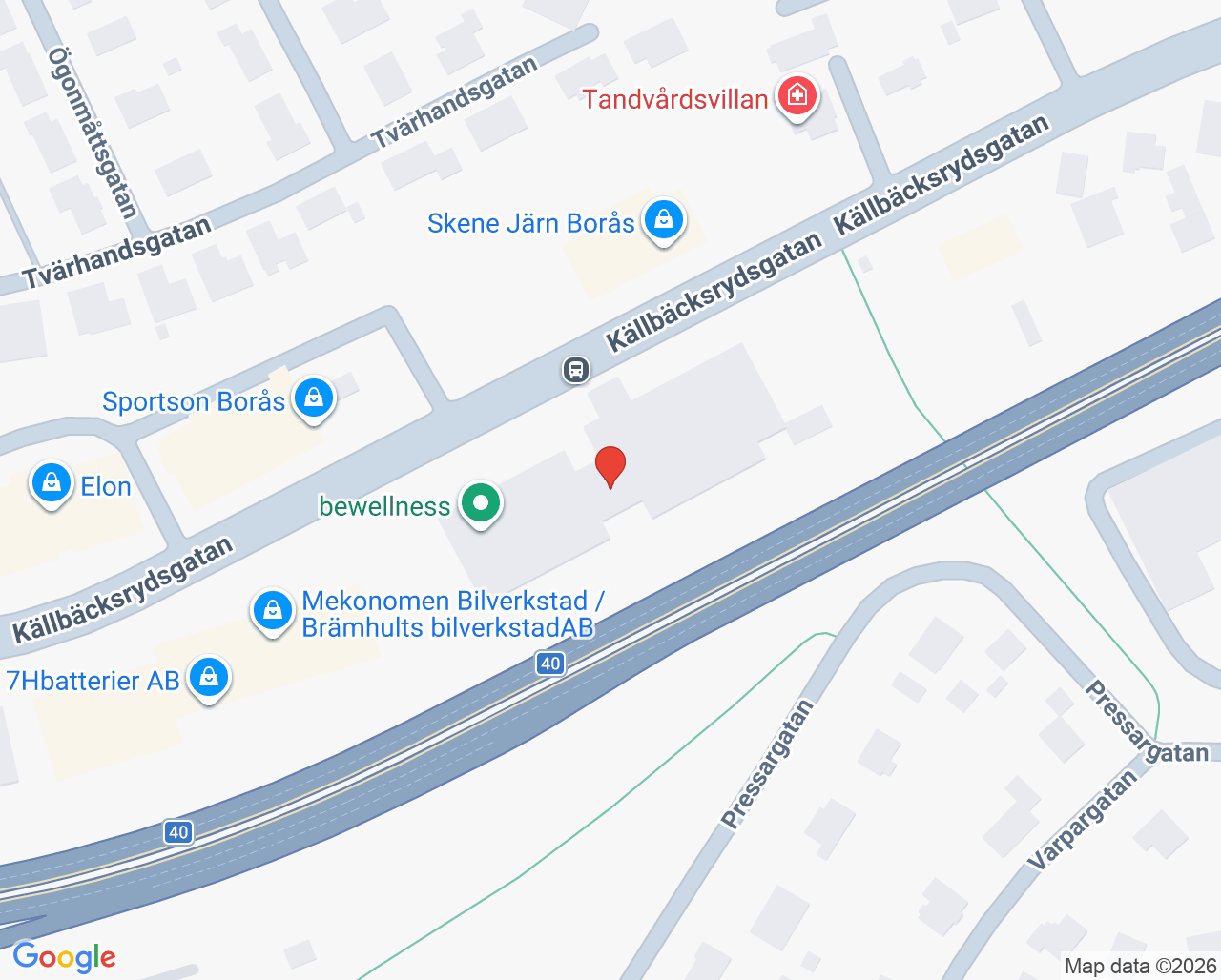 Karta till Sjuhärads Rehab  Maria Ejdesjö, Brämhult