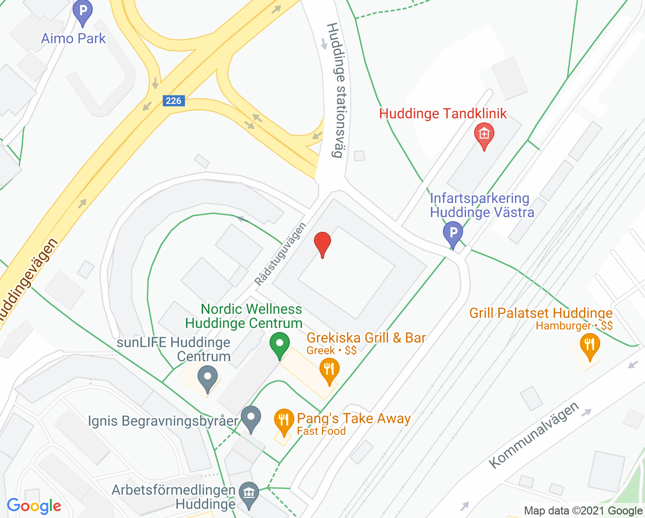 Karta till Huddinge Pedodonti, Huddinge