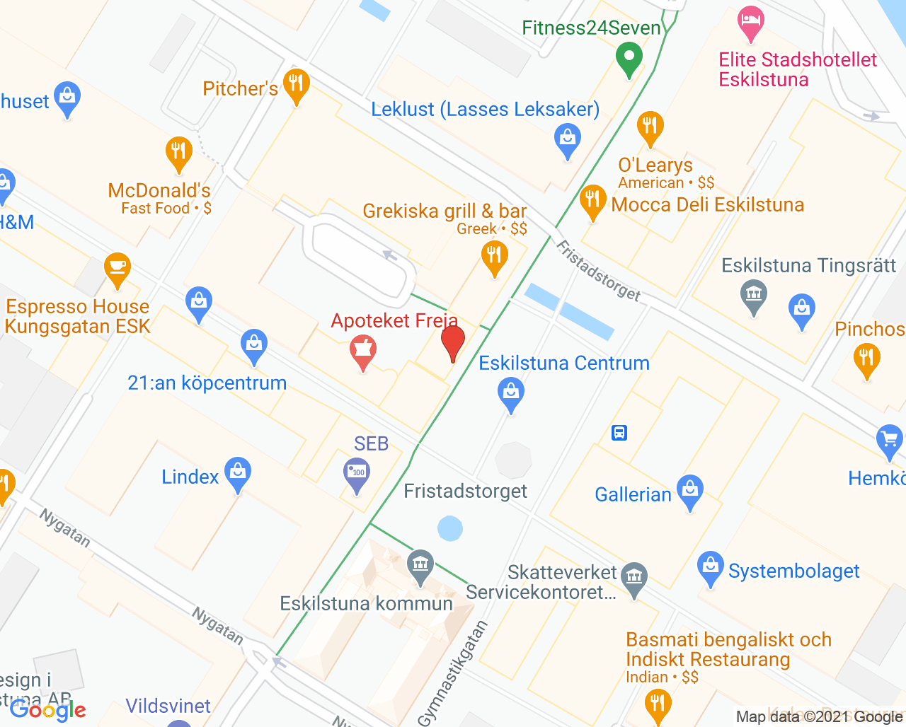Karta till Fristadstandläkarna, Eskilstuna