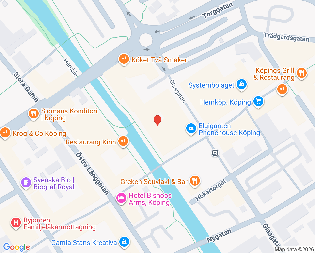Karta till Synsam Köping