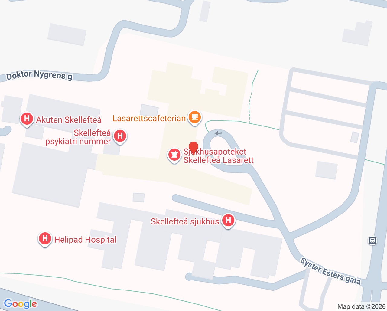 Karta till Reumatologisk mottagning Skellefteå