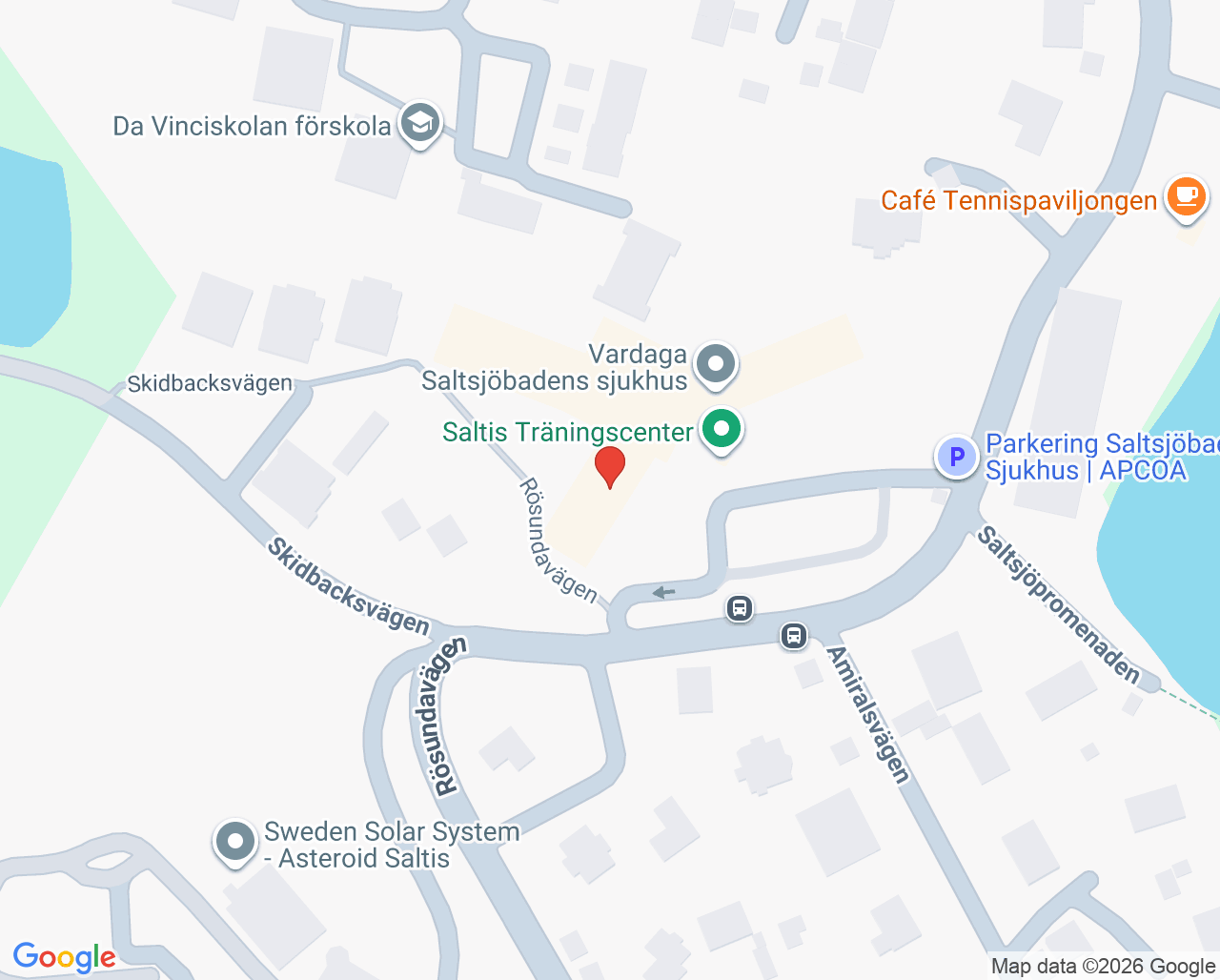 Karta till Victoriakliniken Saltsjöbaden