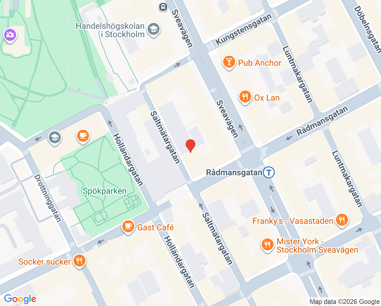 Karta till Rygg- och idrottsskadekliniken 