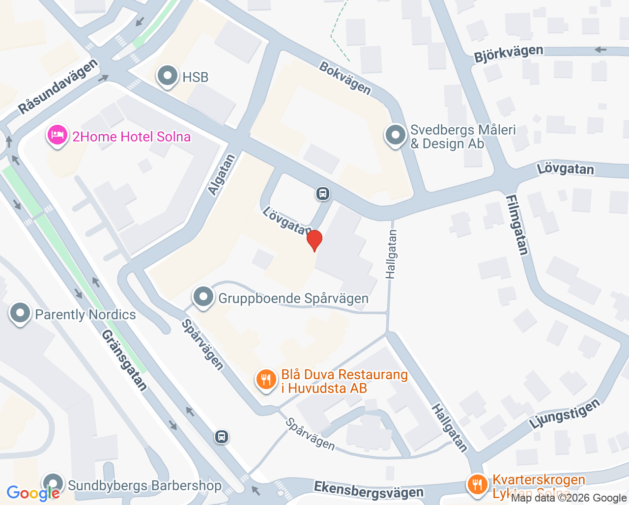 Karta till Neuroteam Solna Sollentuna Sundbyberg, Solna Sundbyberg Rehab Nordväst