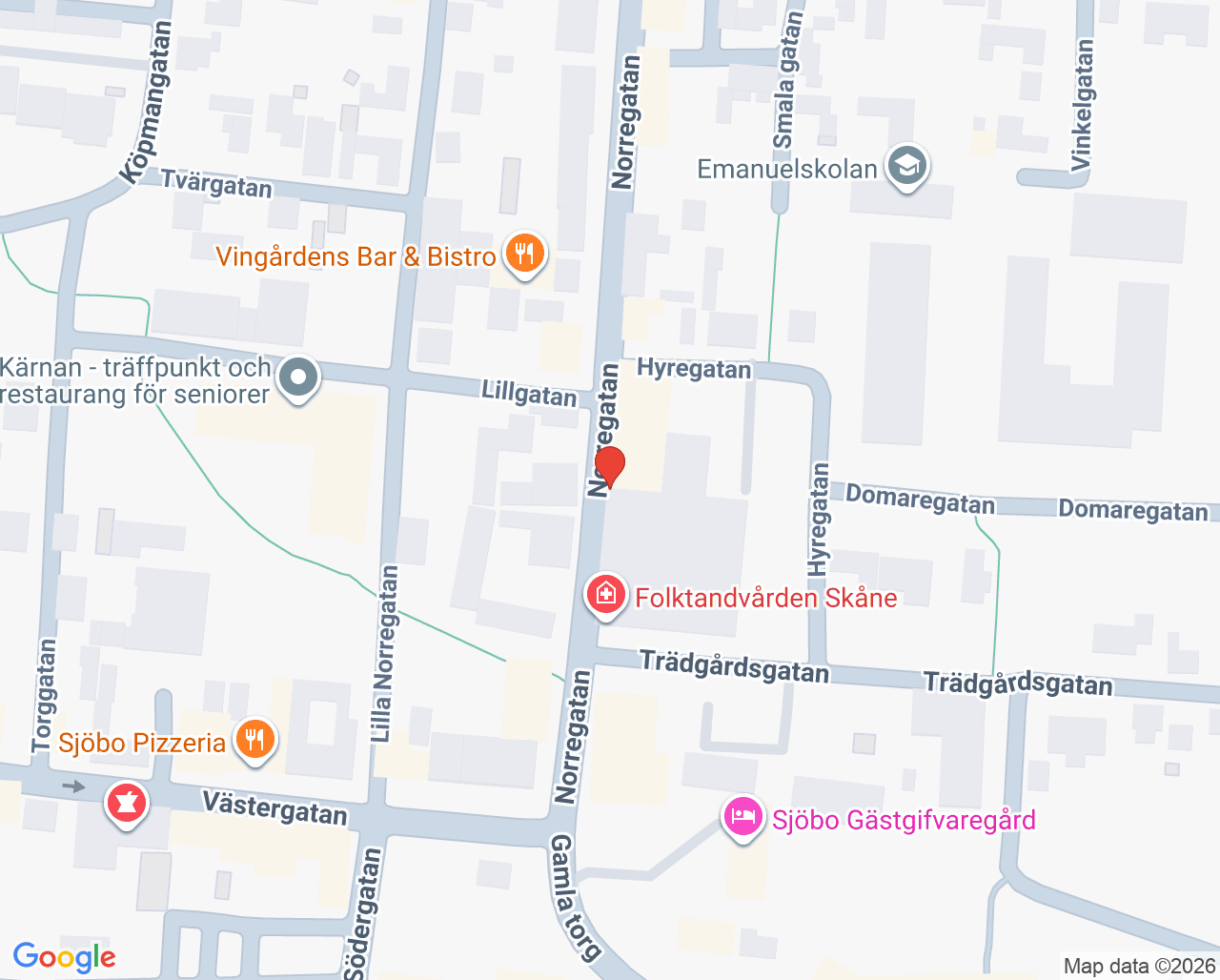 Karta till Norrtandvården, Sjöbo