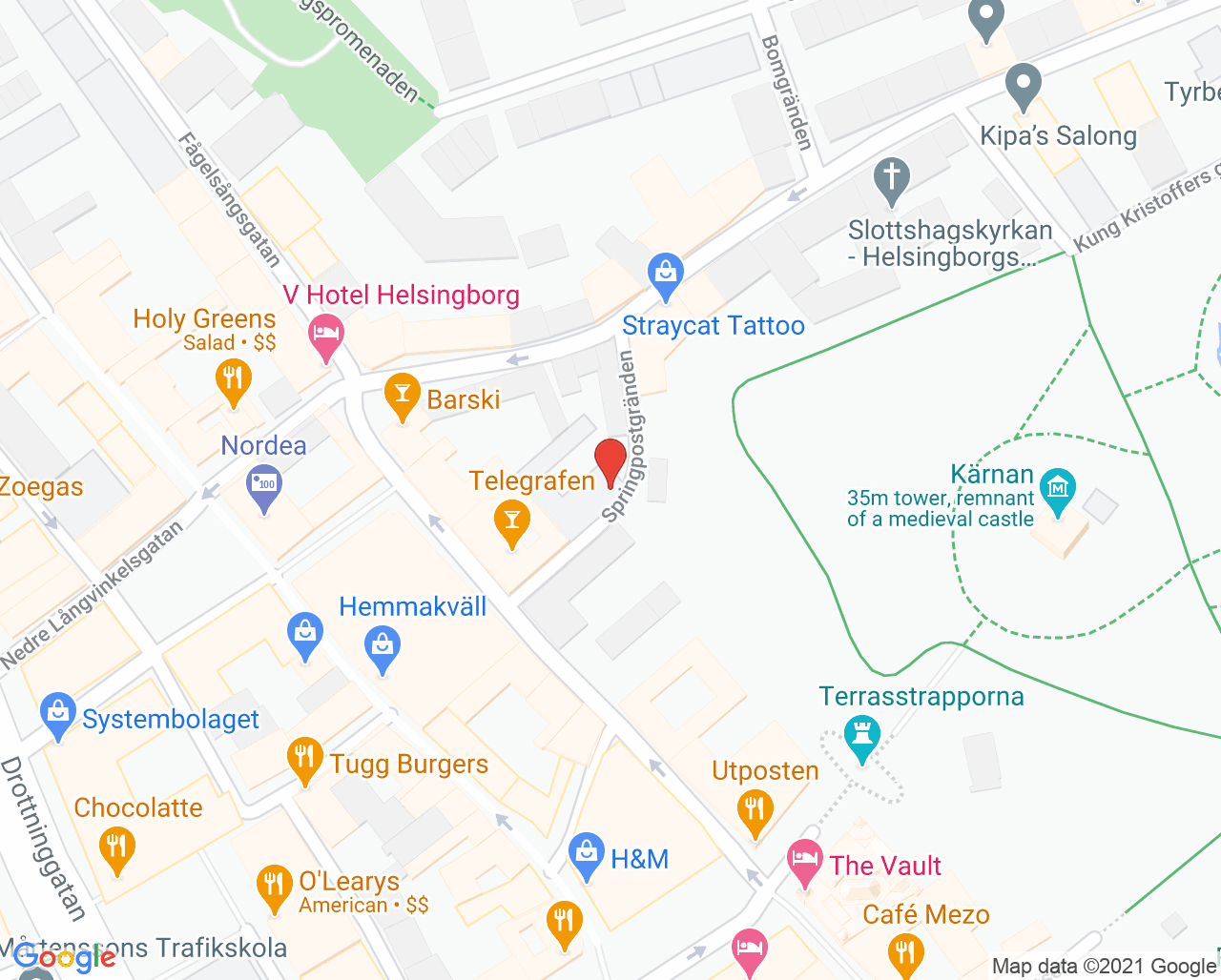 Karta till Helsingborgstandläkarna, Helsingborg
