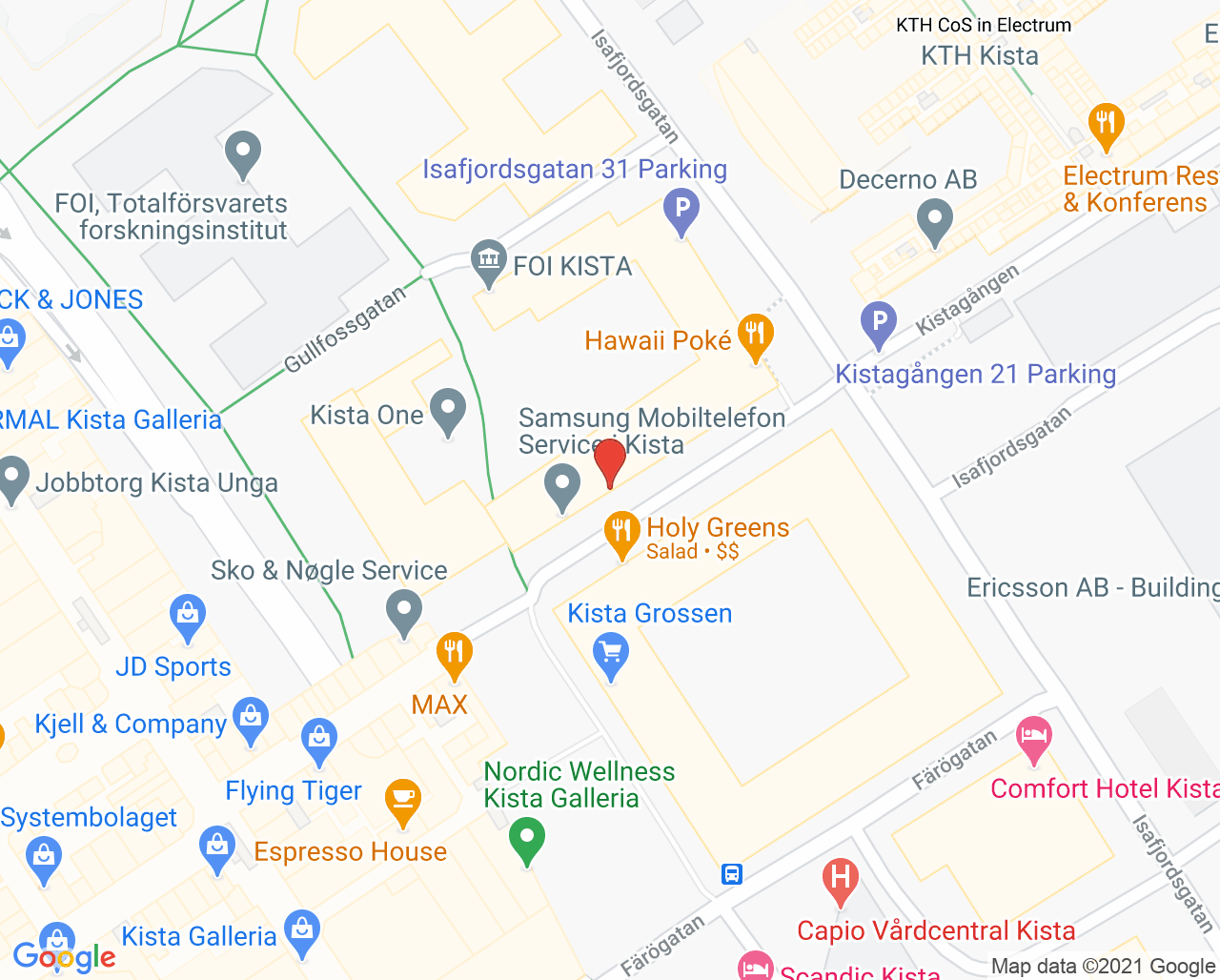 Karta till Audika Kista