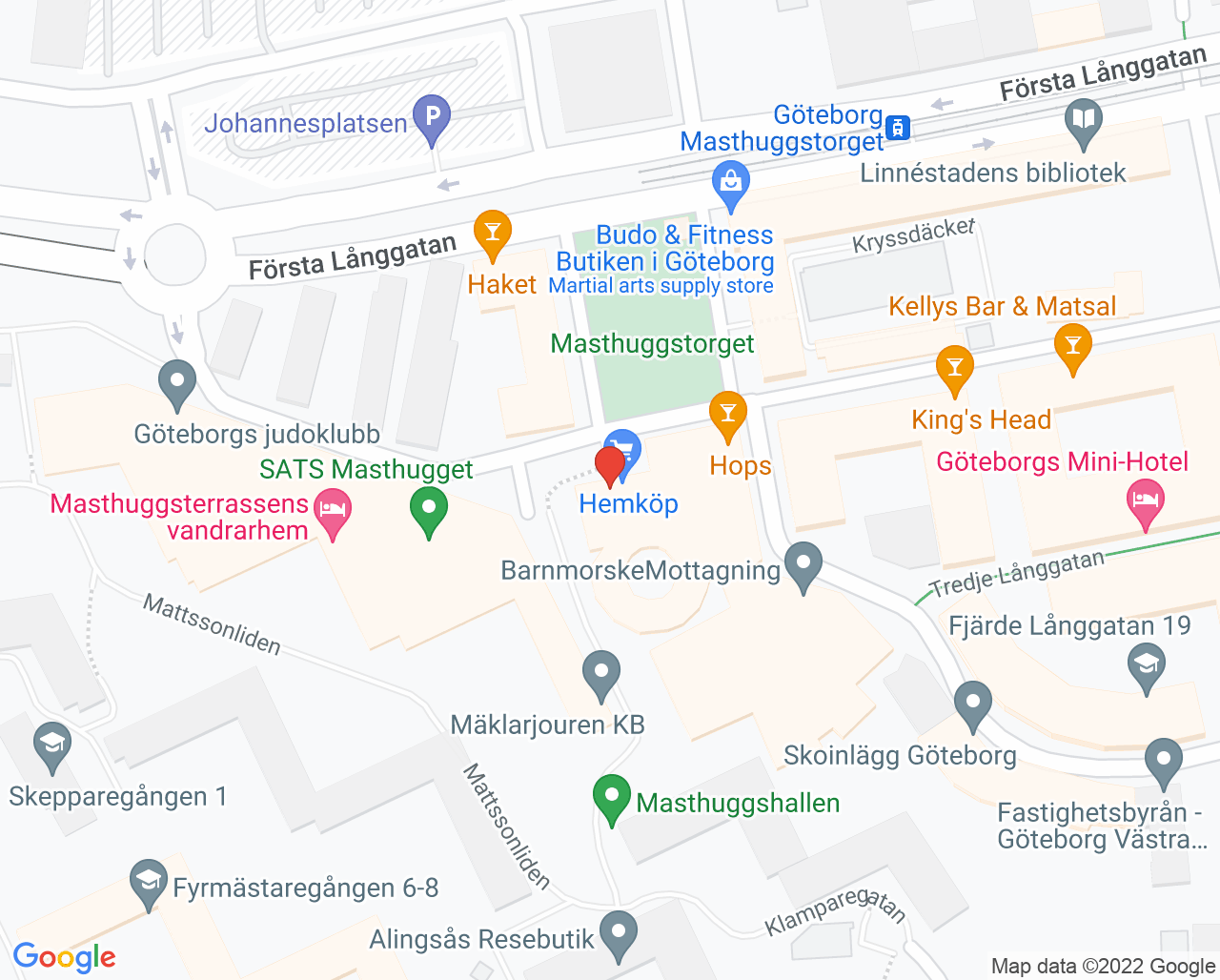 Karta till Masthuggets ultraljudsmottagning