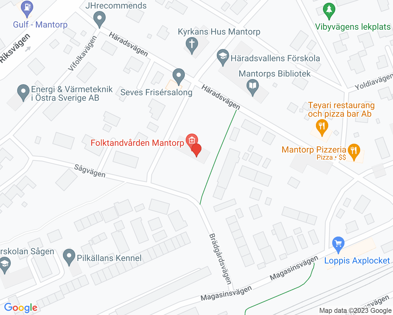Karta till Vårdcentralen Mantorp