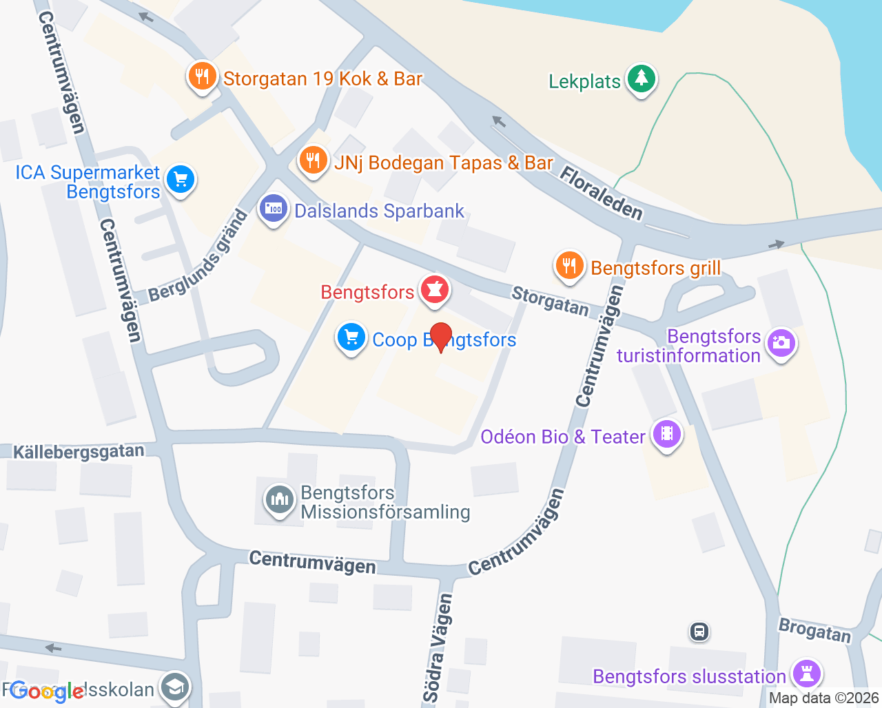 Karta till Närhälsan Bengtsfors vårdcentral, Bengtsfors