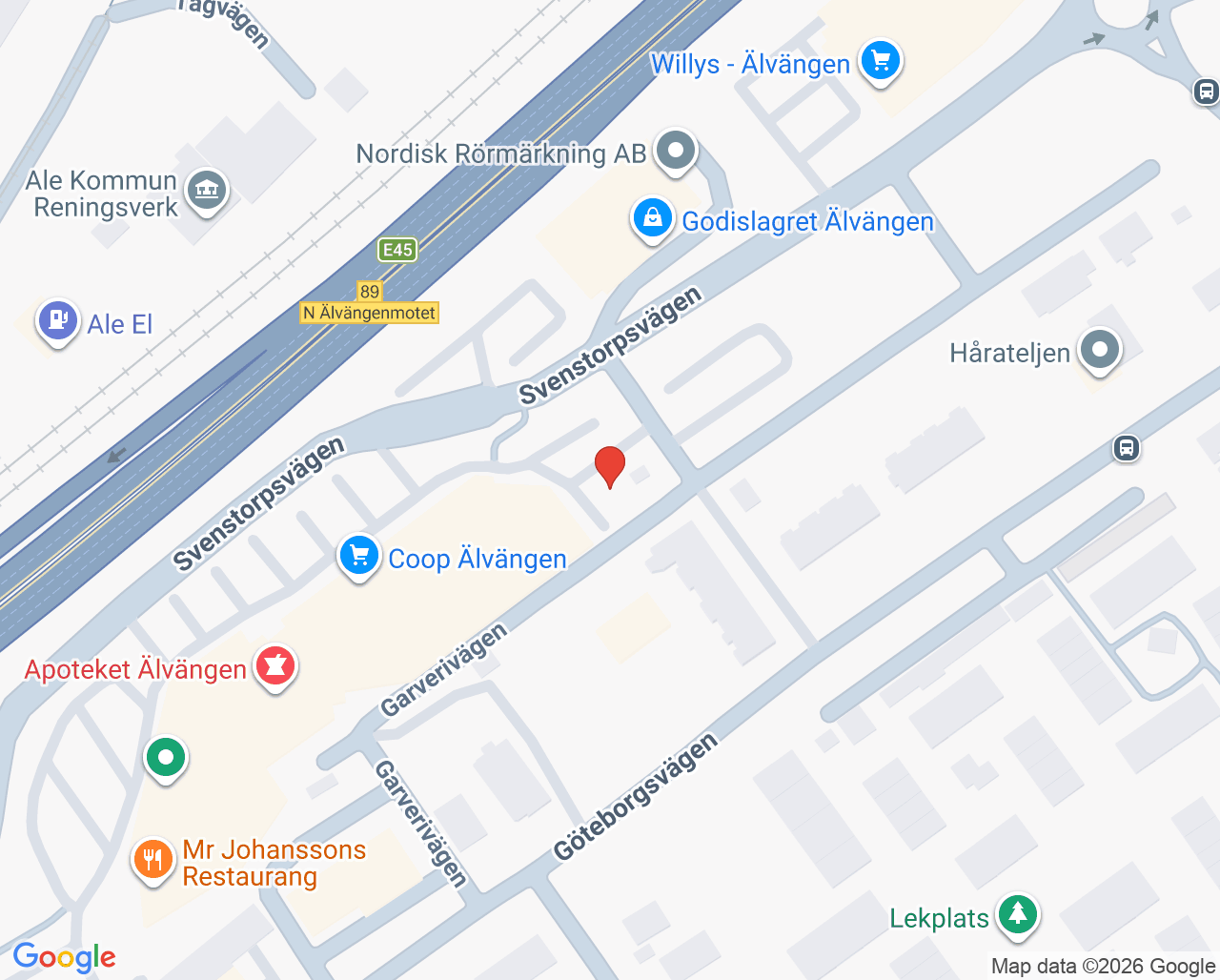 Karta till Ale barnmorskemottagning, Ale