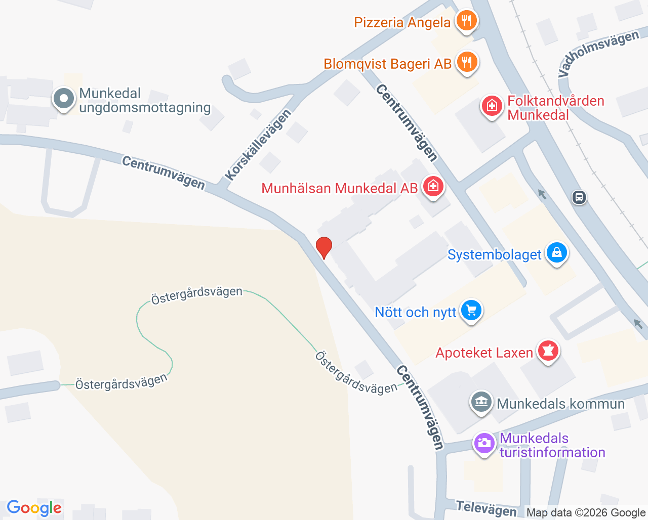 Karta till Munkedal ungdomsmottagning, Munkedal