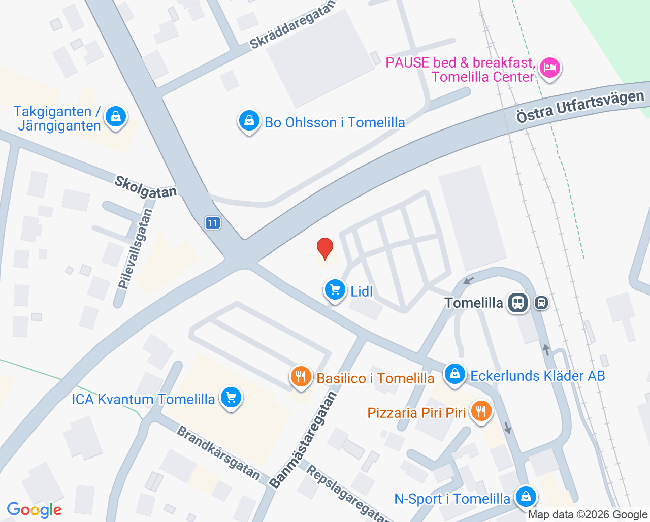 Karta till Vital Tomelilla