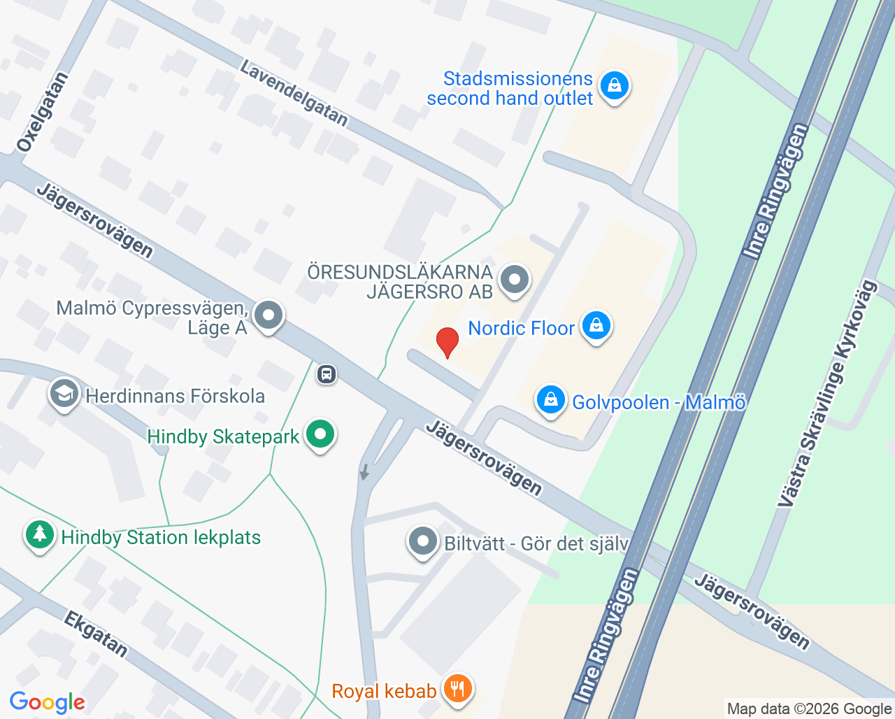 Karta till Malmödent, Malmö