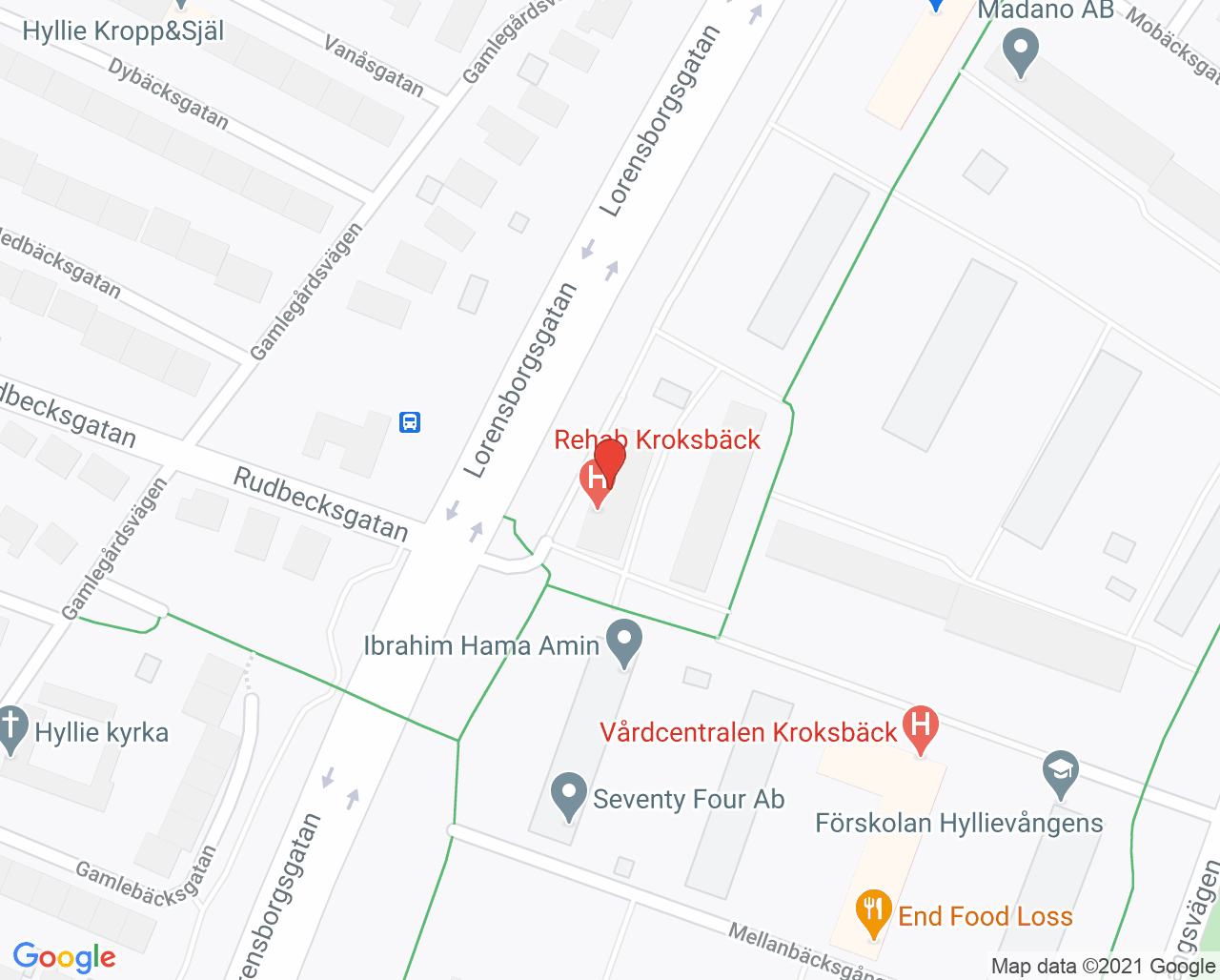 Karta till Barnavårdscentralen Kroksbäck Malmö