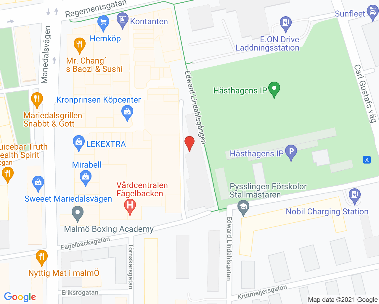 Karta till Logopedimottagning ÖNH-Center Malmö, Malmö