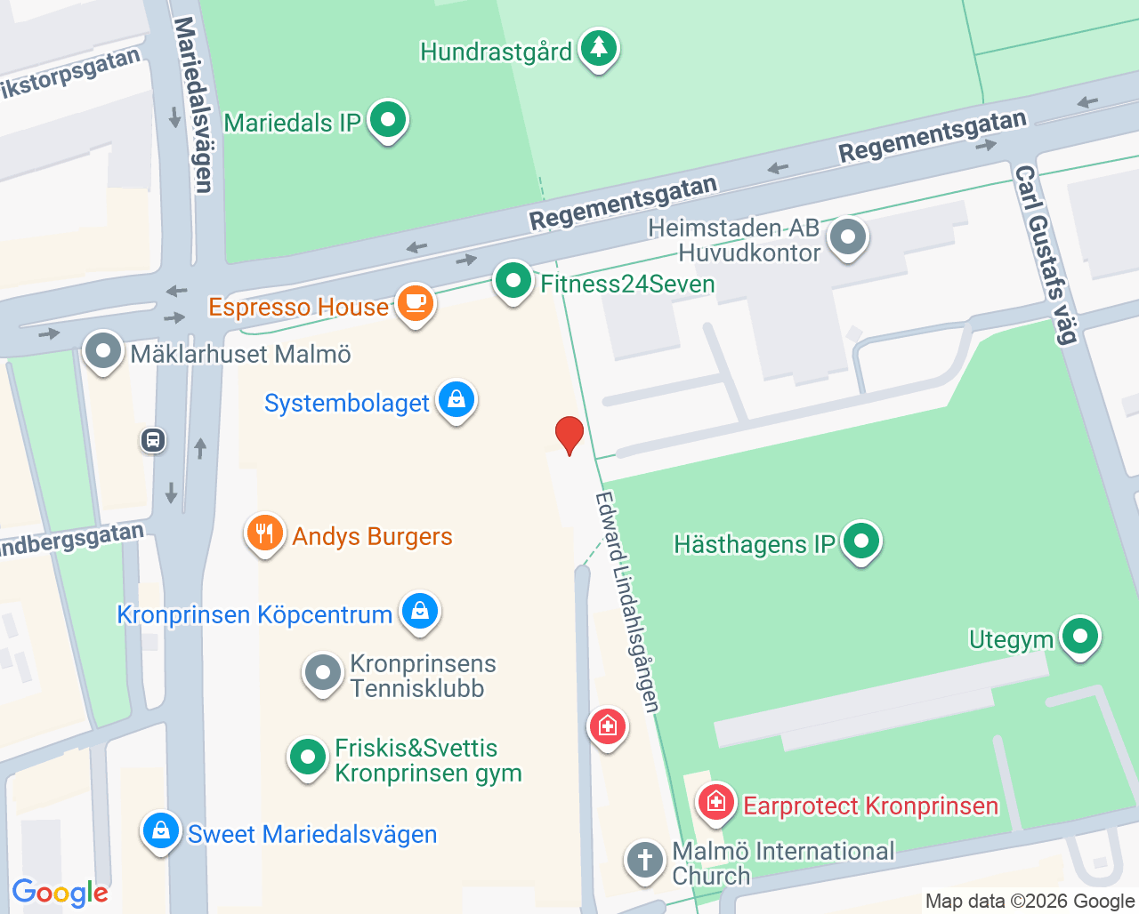 Karta till Kronprinsens Tandläkargrupp Mårten Andréasson, Malmö