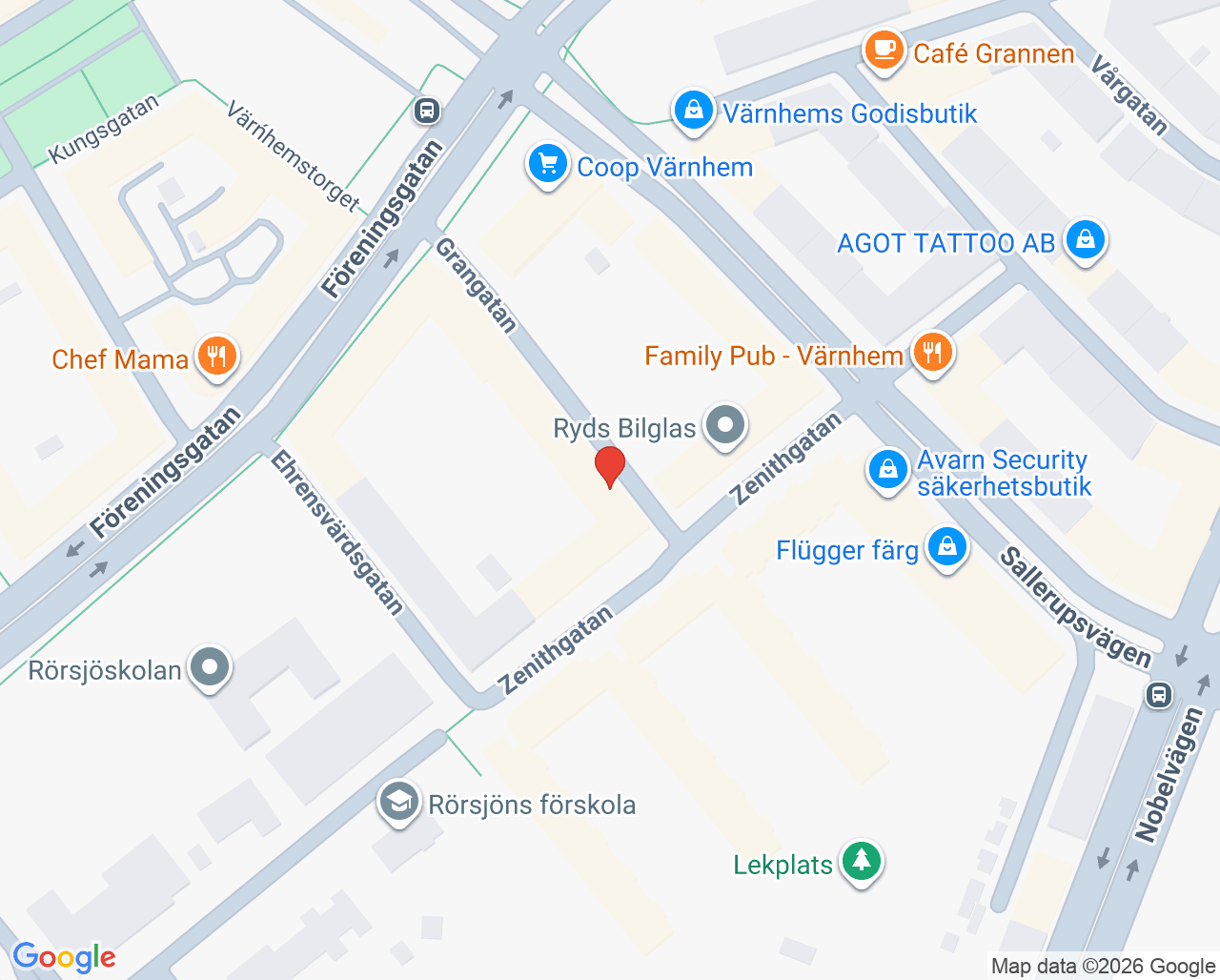 Karta till Barnavårdscentralen Grankotten