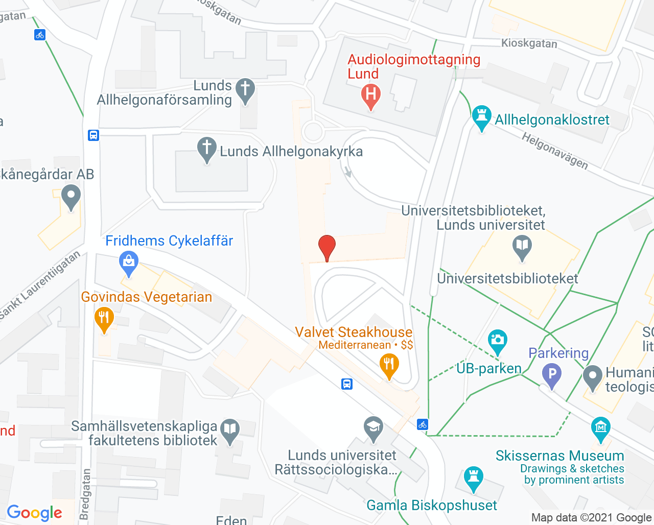 Karta till Orofacial medicin Lund, Folktandvården Skåne AB