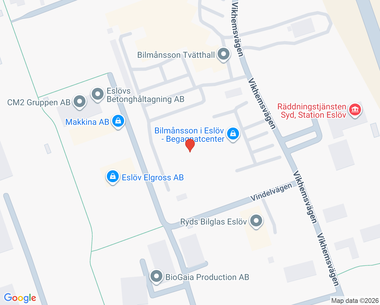 Karta till Blodbussen Eslöv - Renaulthuset