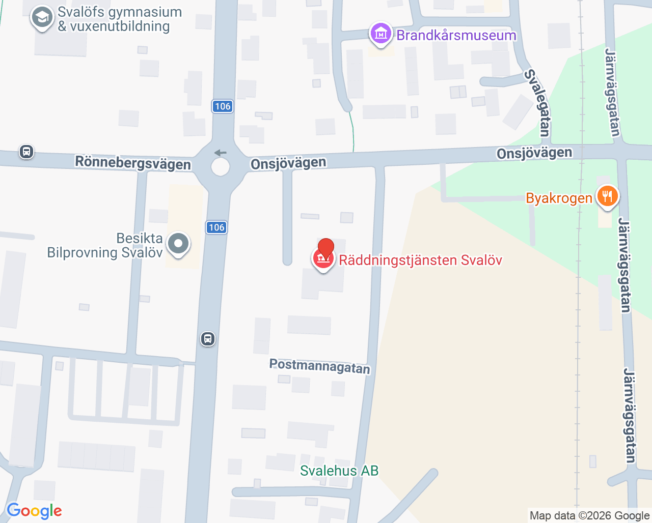 Karta till Blodbussen Svalöv
