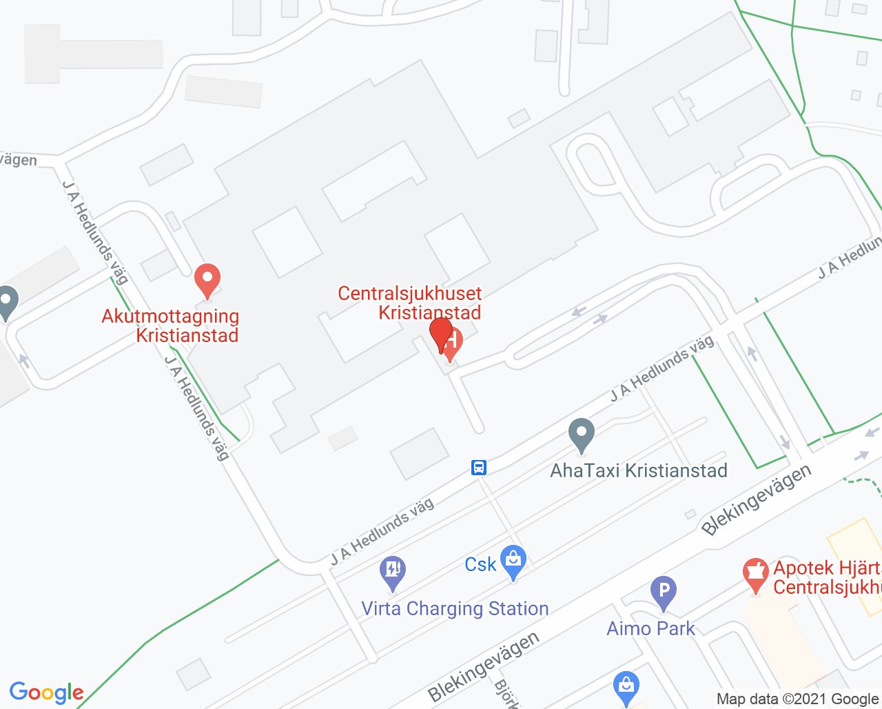 Karta till Barn- och ungdomsmedicinavdelning Kristianstad