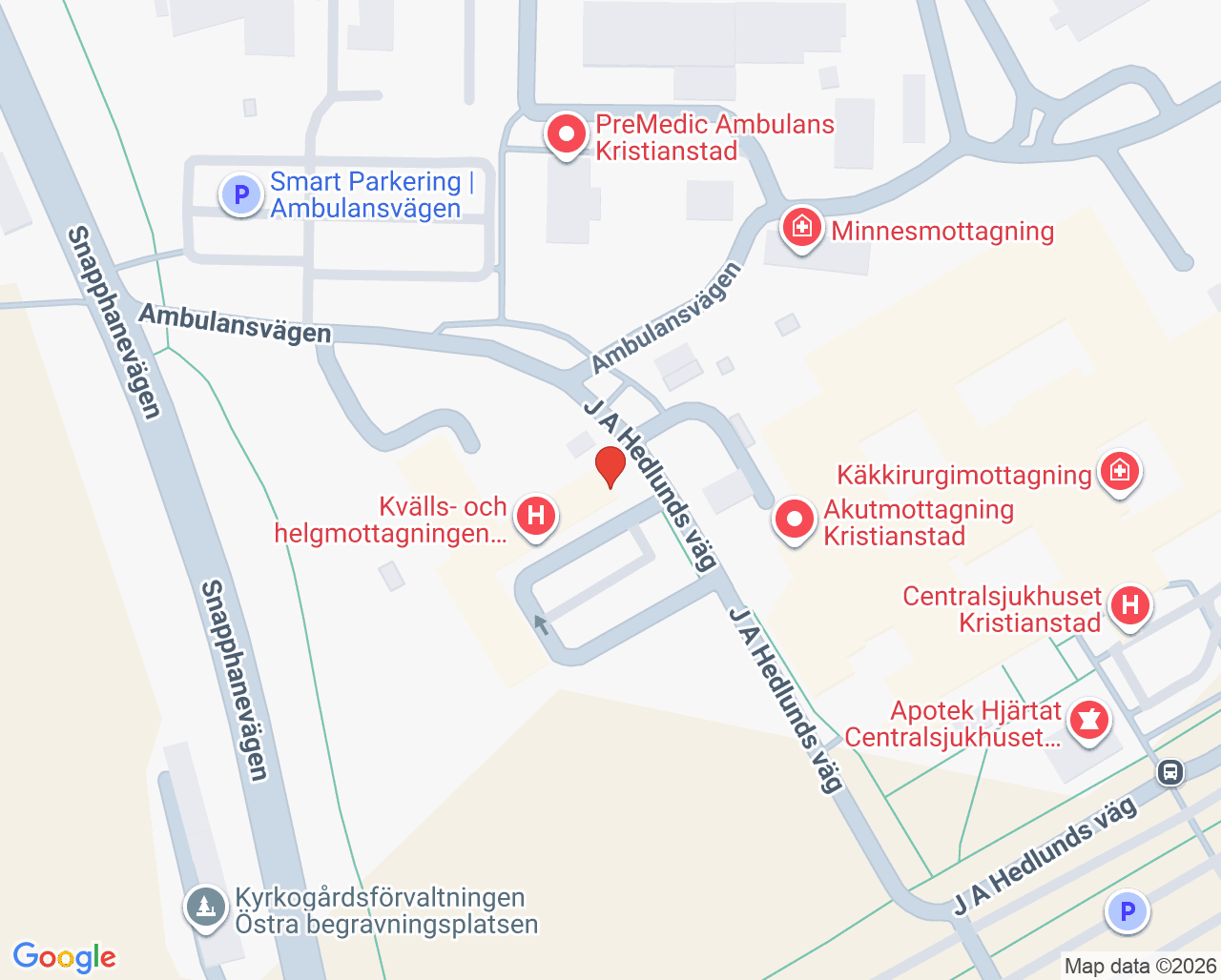 Karta till Sprututbytesmottagning Kristianstad