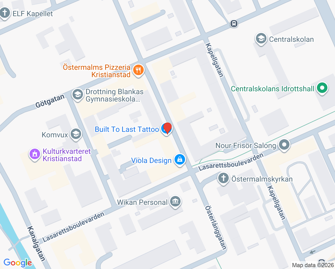 Karta till Oral Care Kristianstad