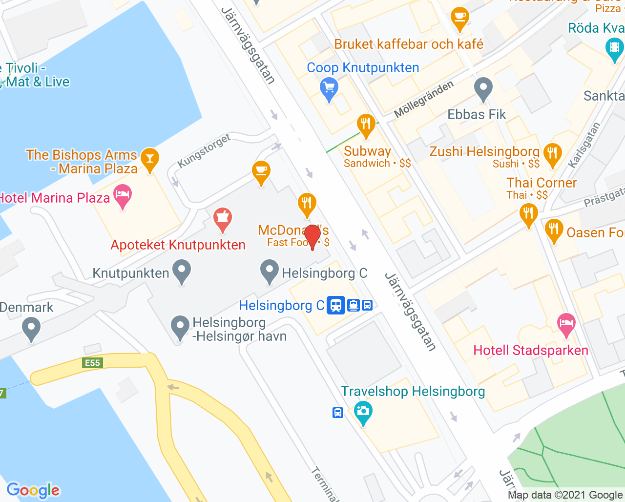 Karta till Privatläkarna Helsingborg - Vårdcentral