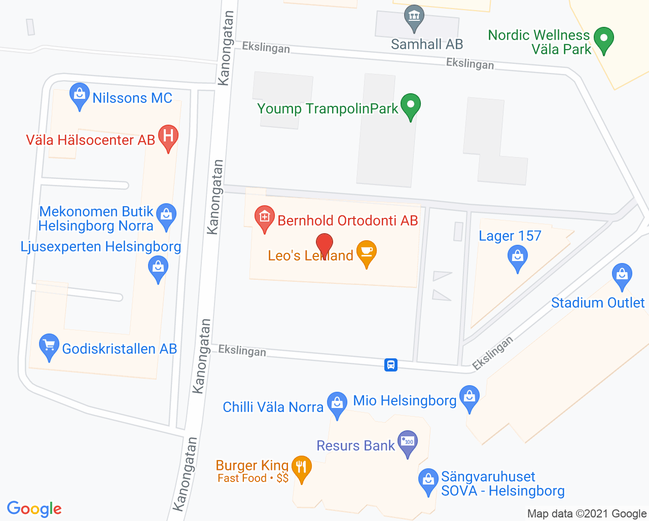 Karta till Mama Mia Väla Barnmorskemottagning/Ultraljud och BVC