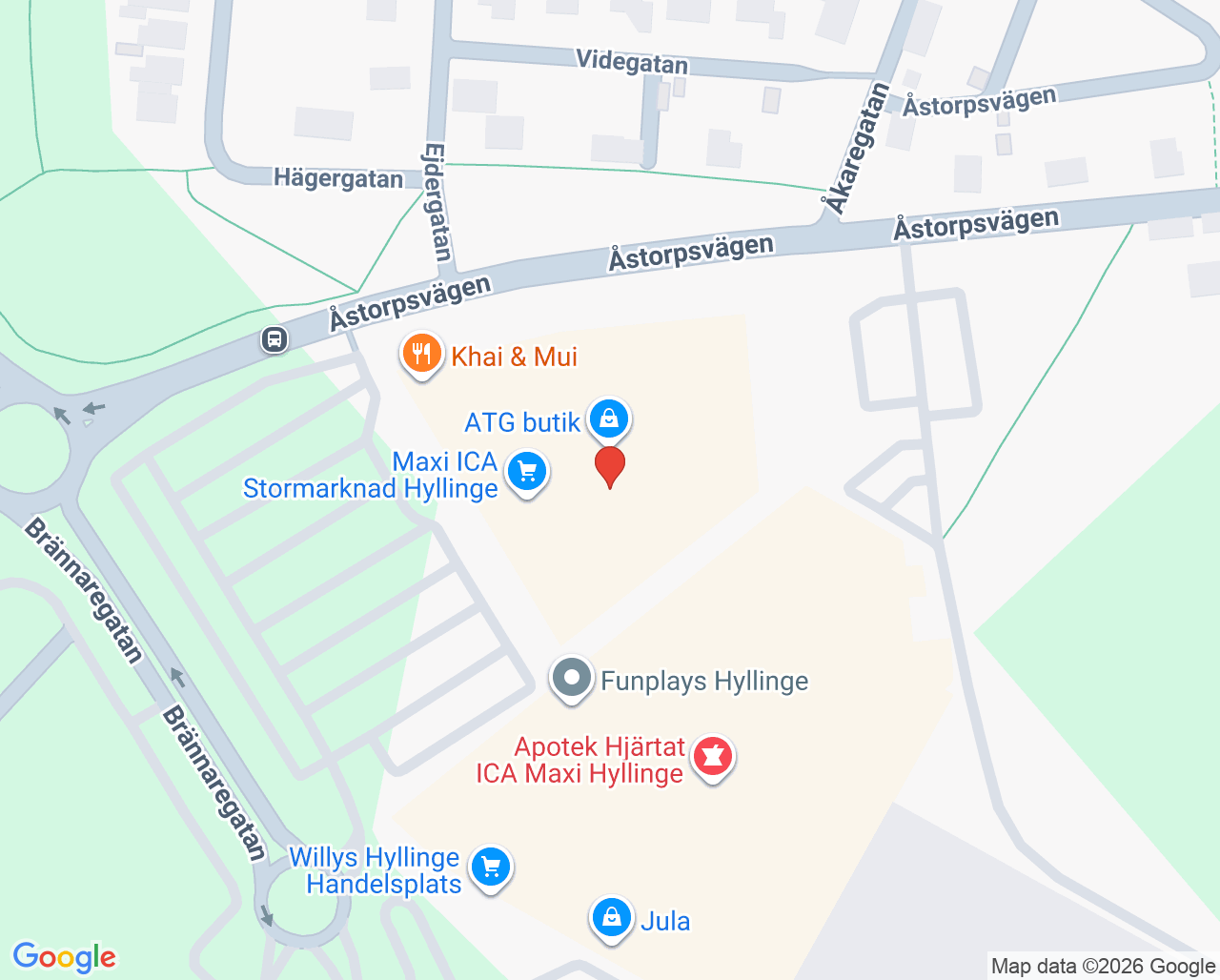 Karta till Synsam Hyllinge