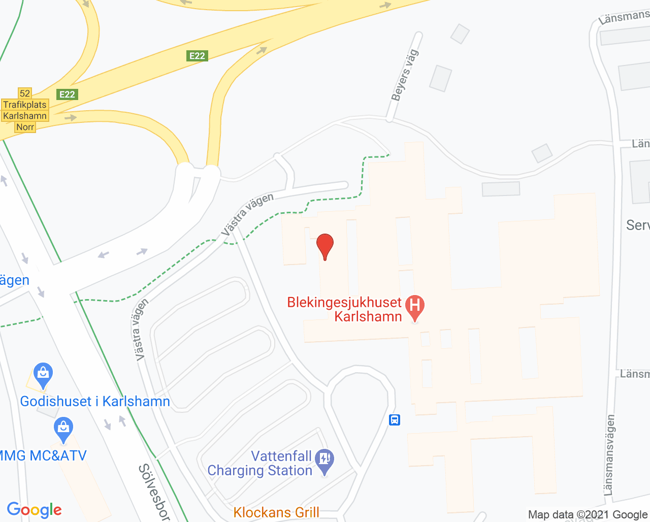 Karta till Logopedmottagning Karlshamn