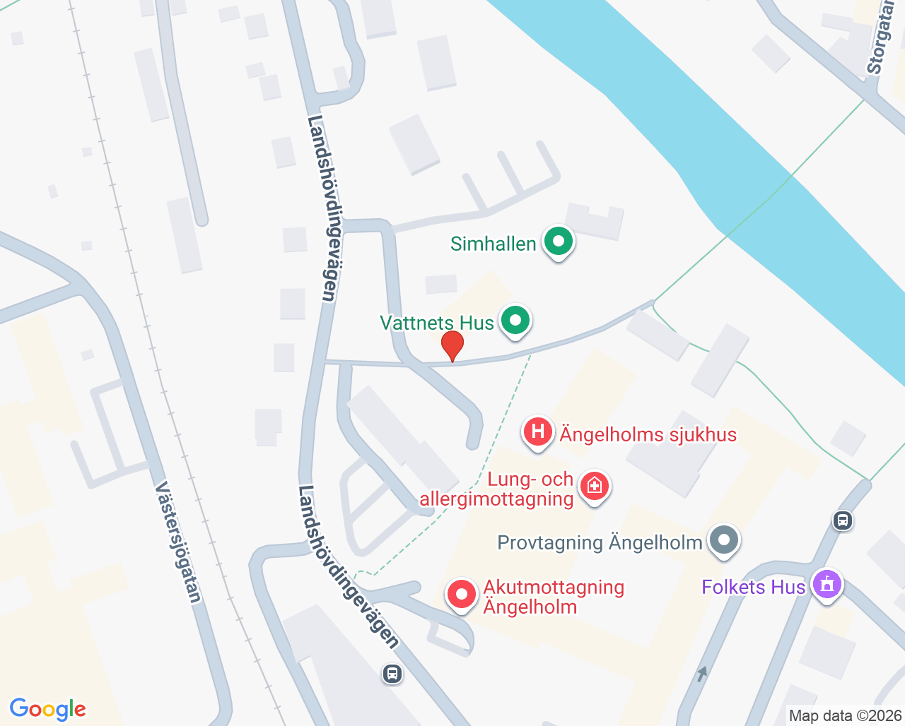 Karta till Vital Landshövdingevägen - Ängelholm