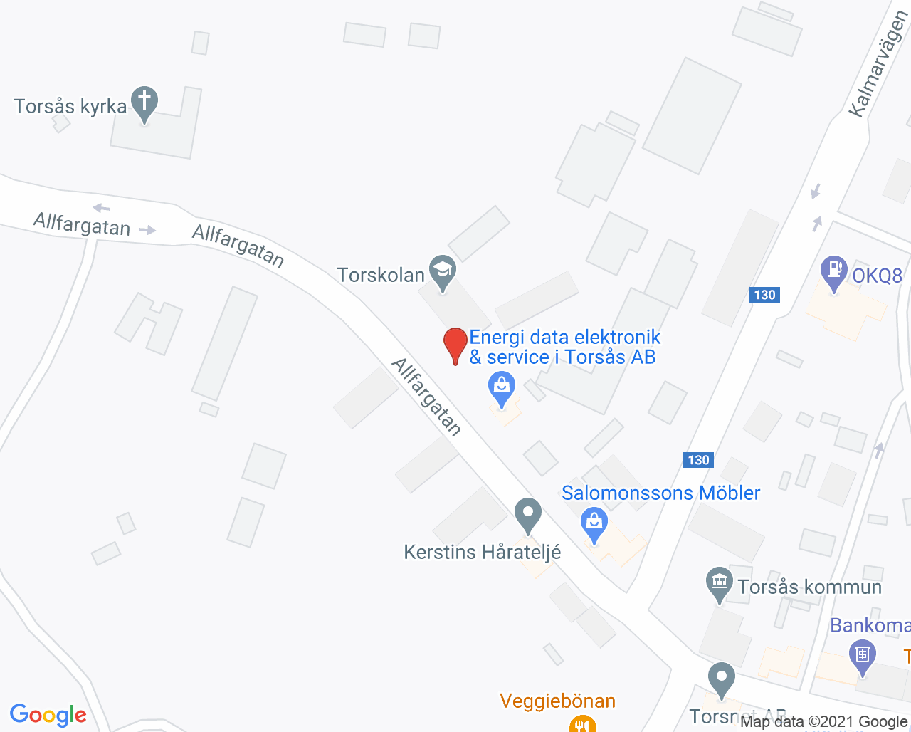 Karta till Barnhälsovårdsmottagningen familjecentralen Torsås