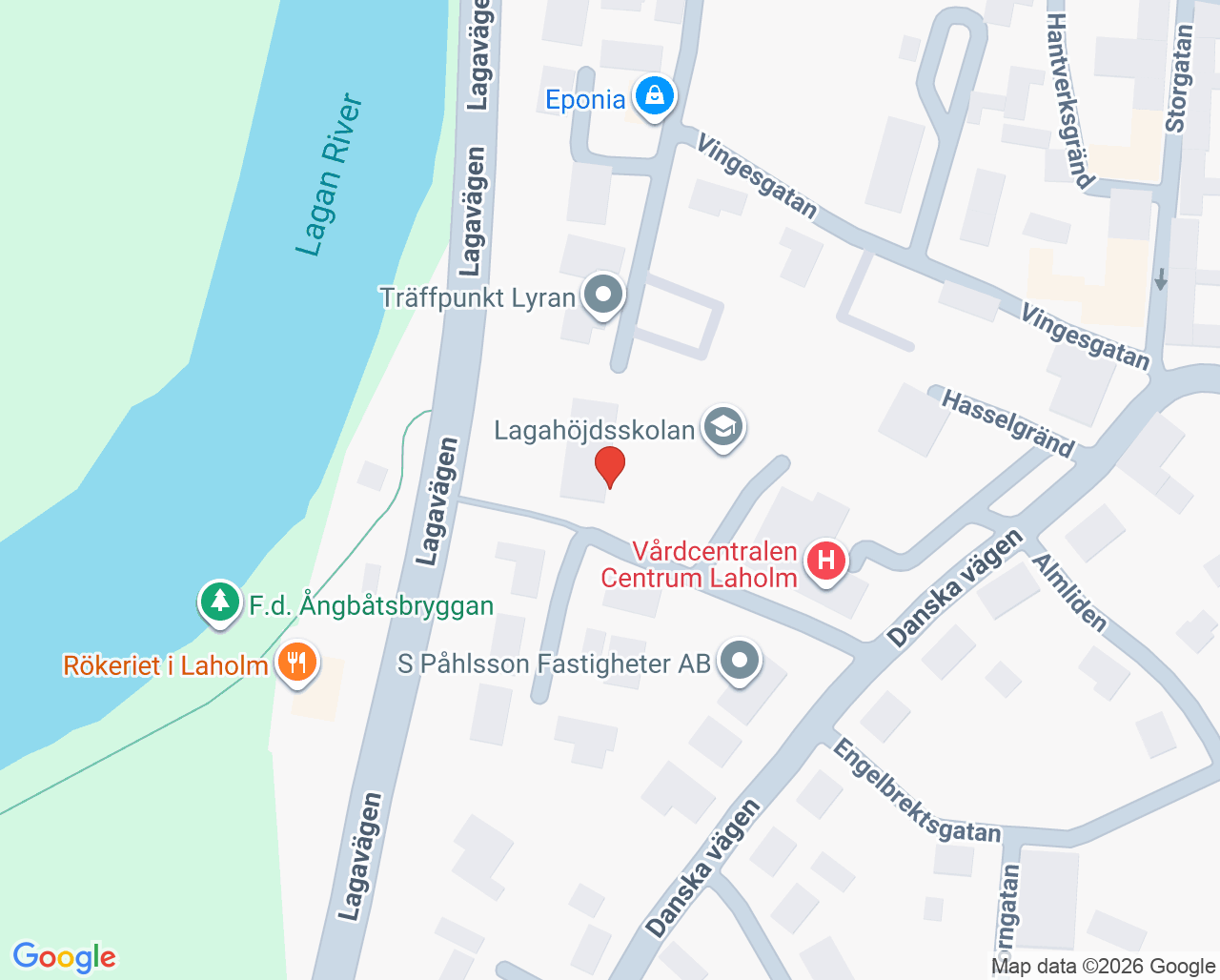 Karta till Vuxenpsykiatrimottagningen Laholm