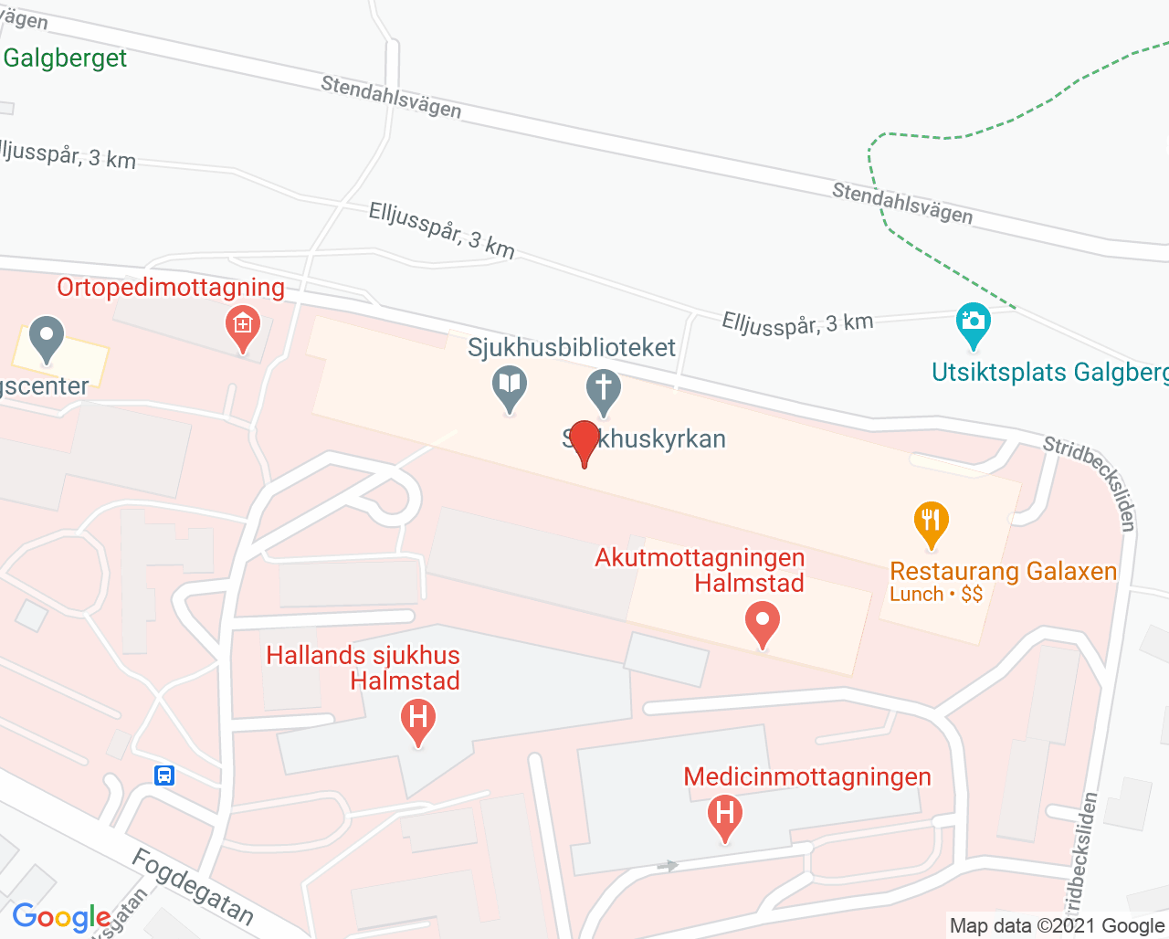 Karta till Avdelning 62 Barn och ungdom Hallands sjukhus Halmstad