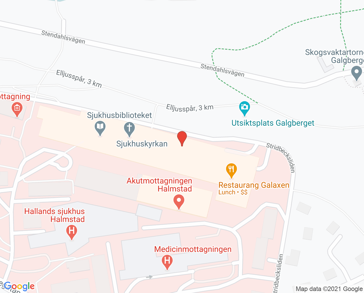 Karta till Avdelning 83 Kirurgi Hallands sjukhus Halmstad